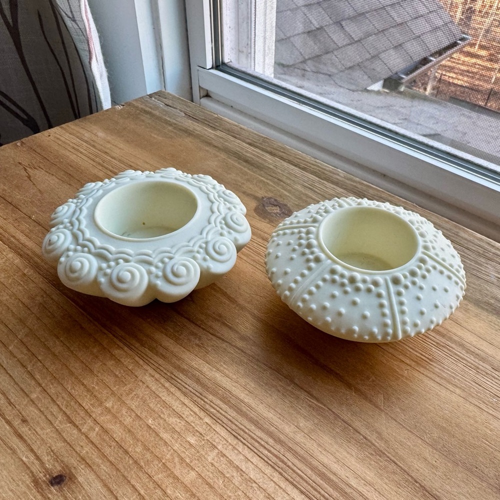 Partylite sea drifters tea light holder pair Star and sea urchin beachy vibe